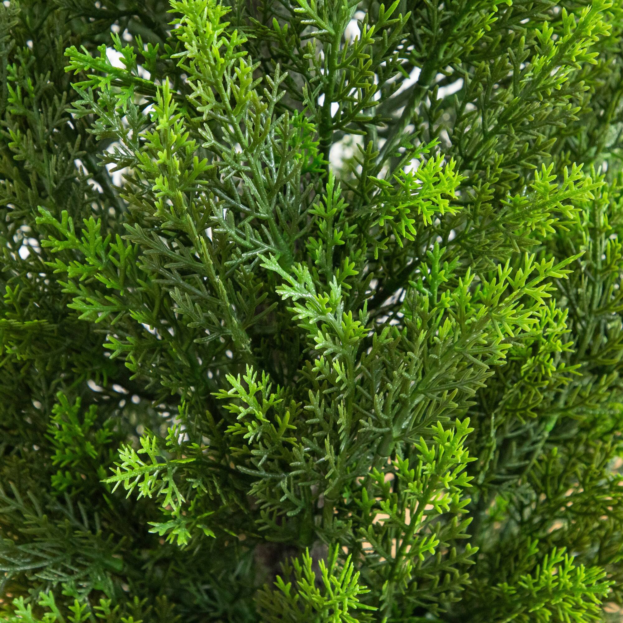 45" UV Resistant Artificial Cedar Tree in White Tower Planter (Indoor/Outdoor)